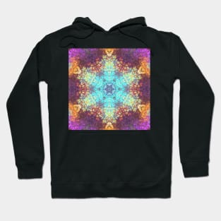 Digital Mandala Blue Yellow and Purple Hoodie